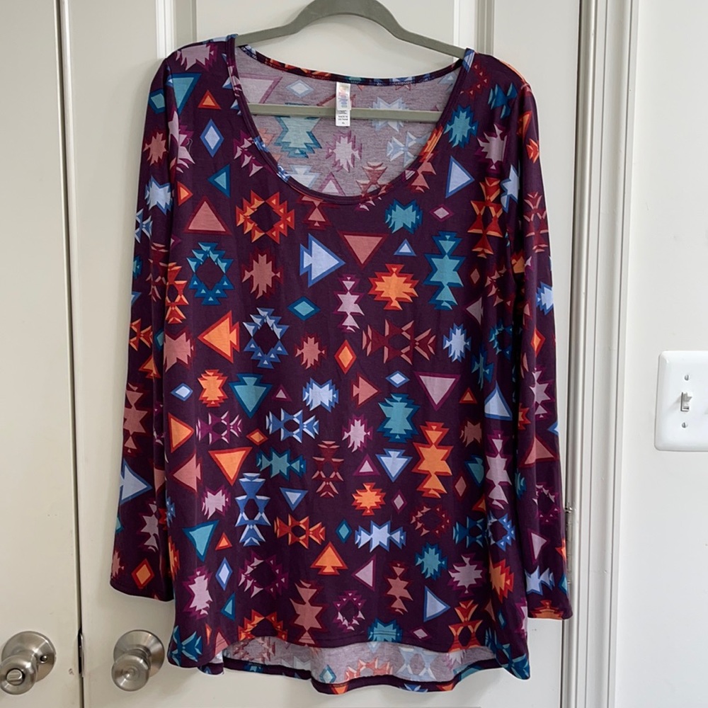 Lularoe Lynnae Long Sleeve Aztec Pattern